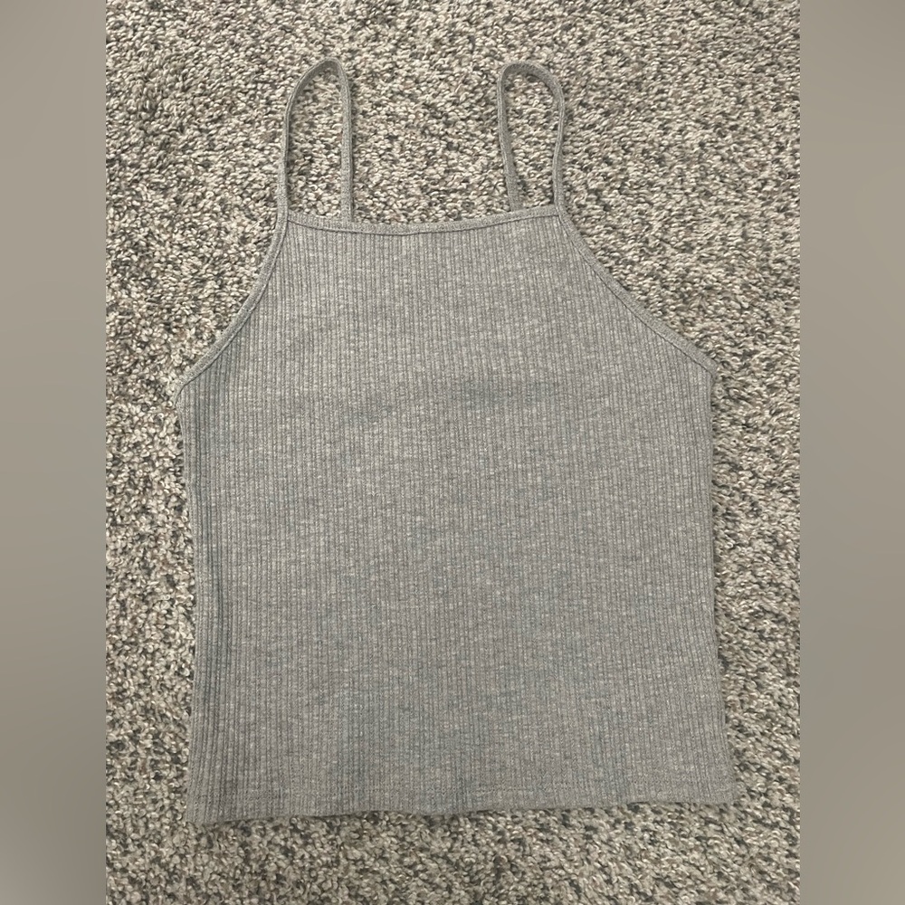 Bundle 3/$15 - American Eagle Outfitters Gray Ribbed Square-Neck Tank